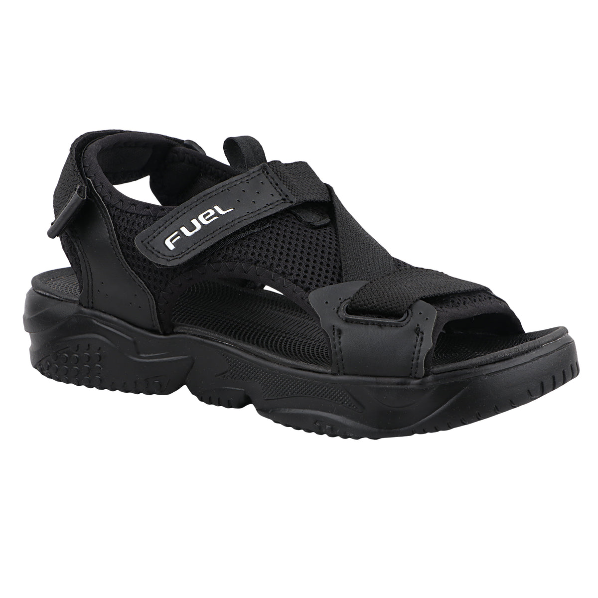 FUEL Gabbro Chunky Sports Sandals for Men (Black)