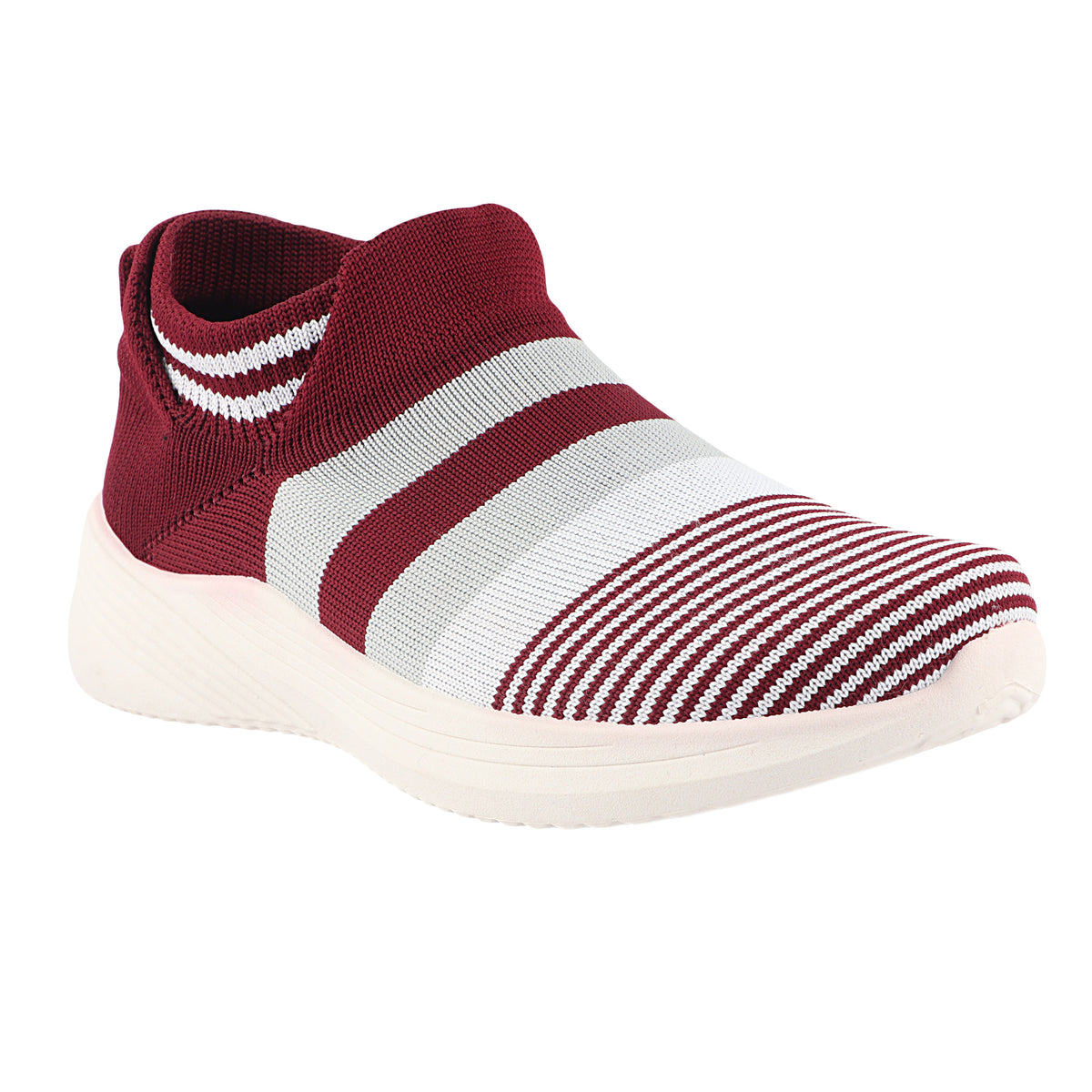 FUEL Adelina-02 Slip-On Sports Shoes with Breathable Mesh Knit in Flexible PVC Sole (Mehroon)