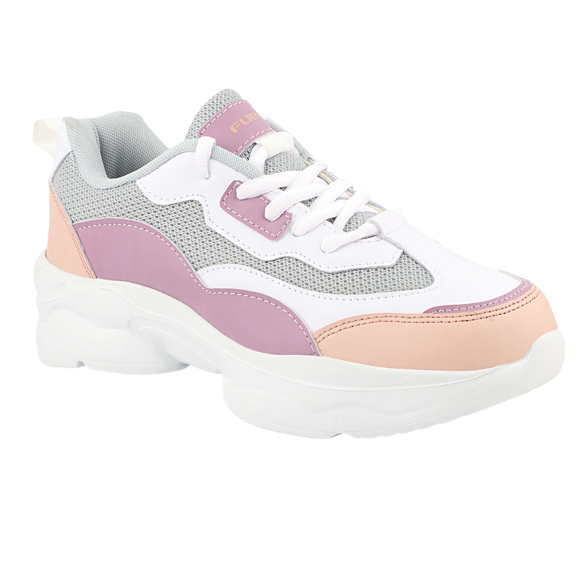 FUEL Lina Lightweight & Comfortable with Lace-Up Running & Daily Wear Sports Shoes for Women's (Peach)