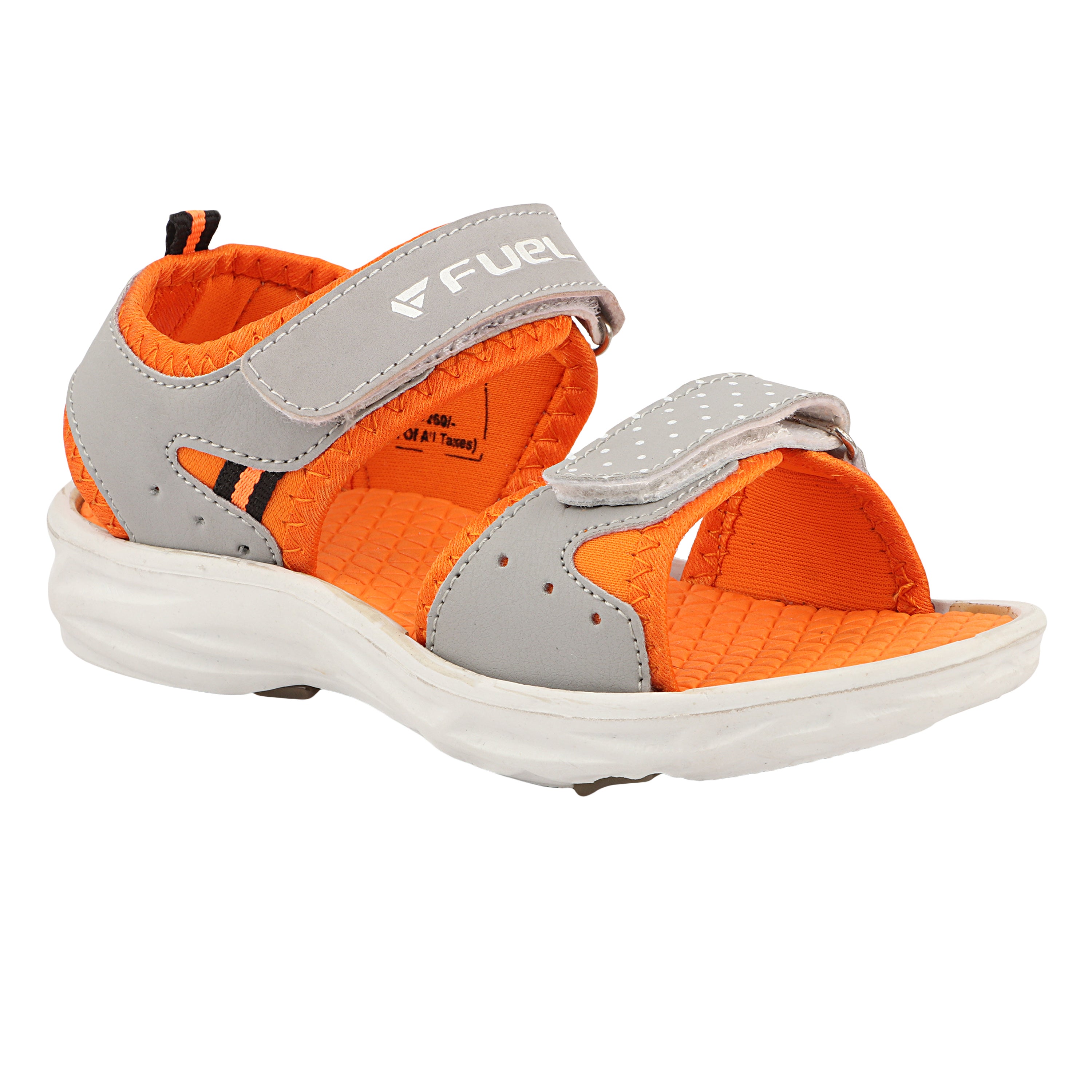 FUEL Yug-01 Cushioned Footbed with Velcro Closure & Lightweight EVA Sole Sports Sansal for Kids (Orange)