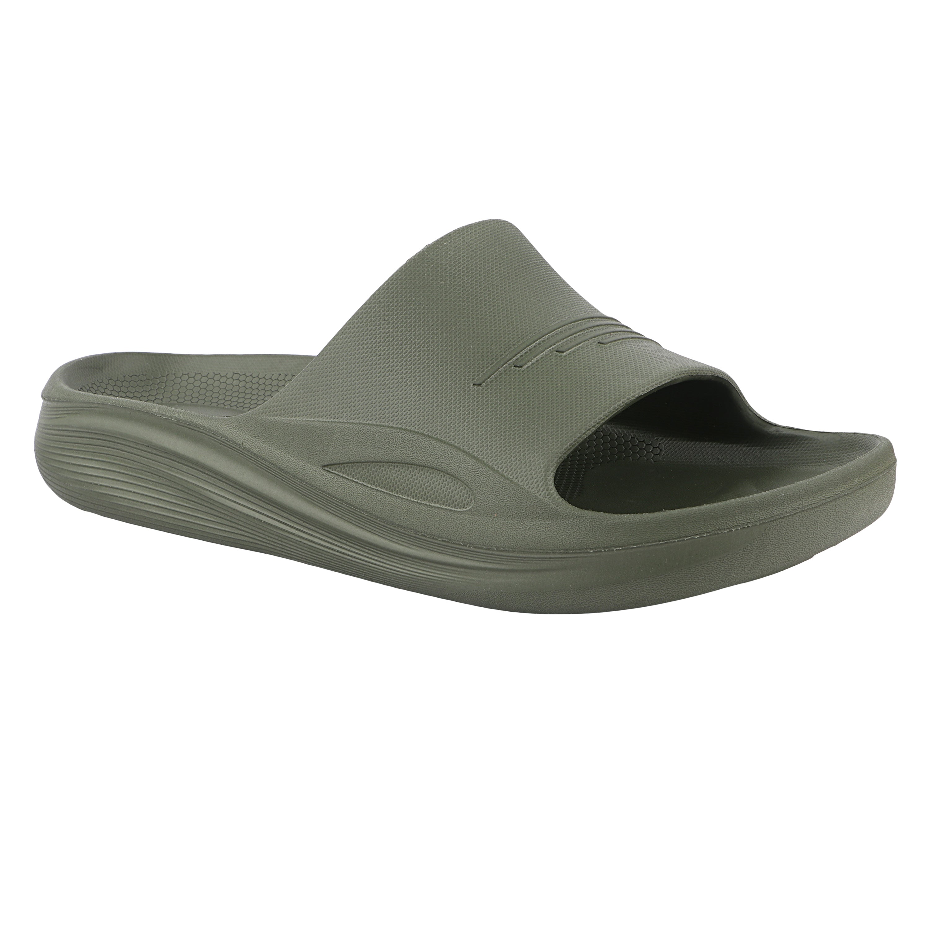FUEL Cloud Cushioned Footbed and Lightweight Slip-On Design with Anti-Slip Sole for Men's (Olive)