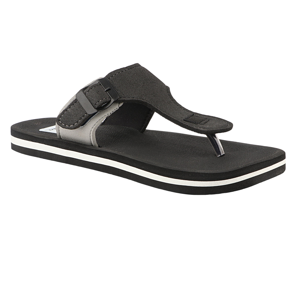 FUEL Walkfit Flexible EVA Sole Slippers with Cushioned Support for Men's (Black)