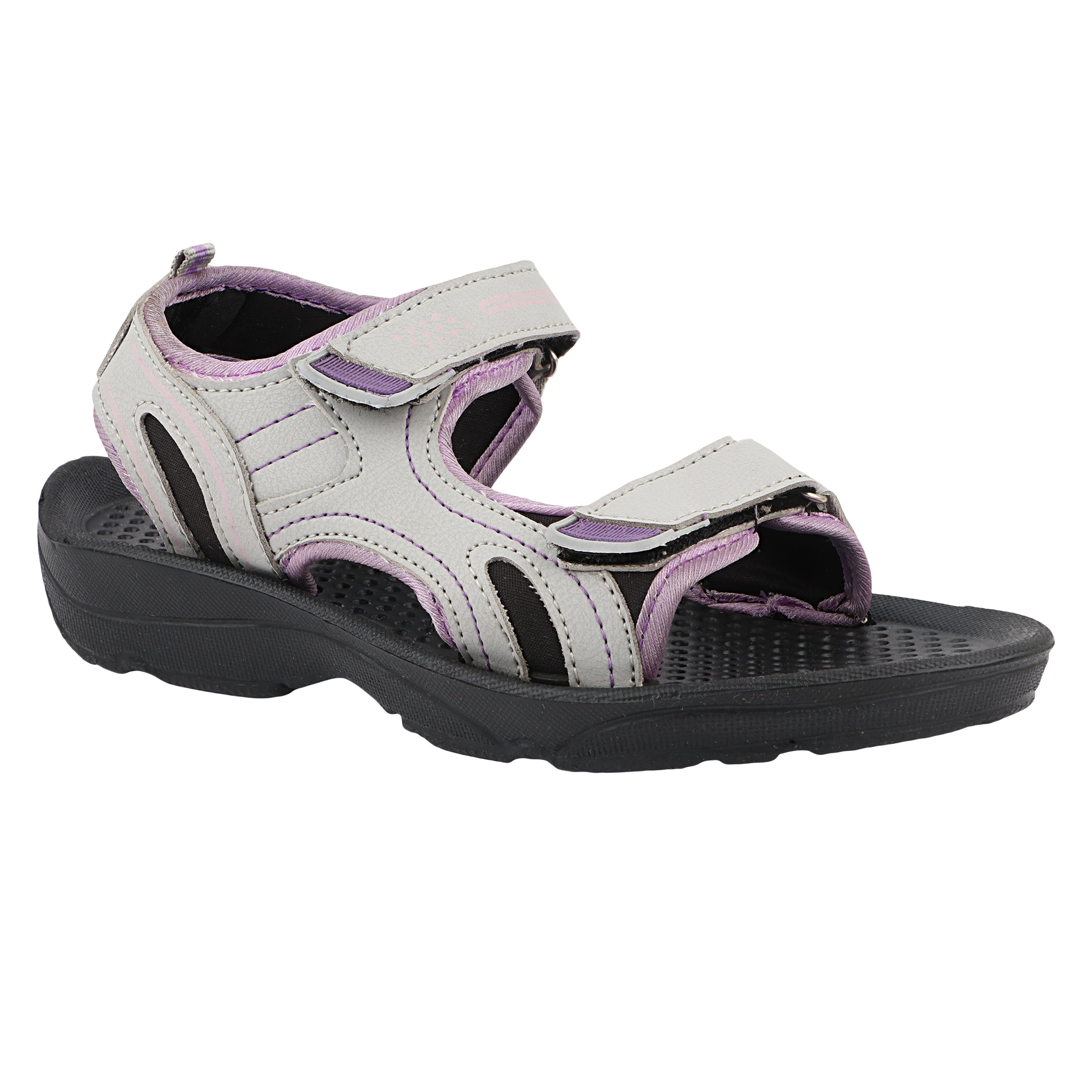 FUEL Flexi Stylish Lightweight & Comfortable with Durable Rexine Upper & EVA Sole Sports Sandal for Women's (Grey)