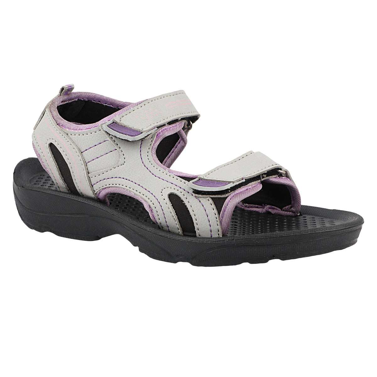 FUEL Flexi Stylish Lightweight & Comfortable with Durable Rexine Upper & EVA Sole Sports Sandal for Women's (Grey)