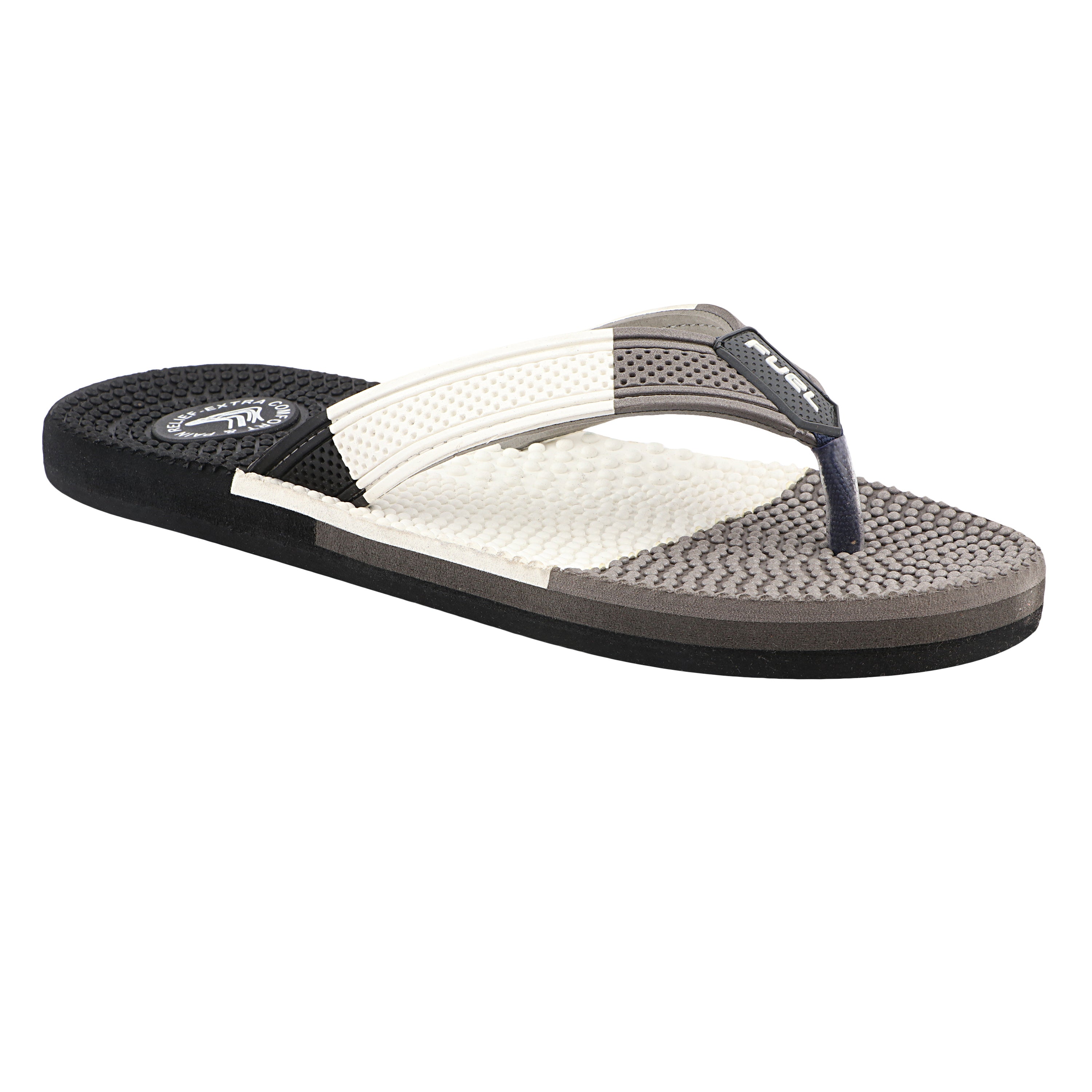 FUEL Trenzo Comfortable Slip-On Slippers with Cushioned Insole & Flexible Sole for Men's (Black)