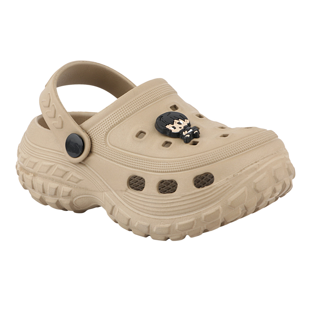 FUEL Poddle Cute & Lightweight EVA Slip-On Clogs for Kids (Khakhi)