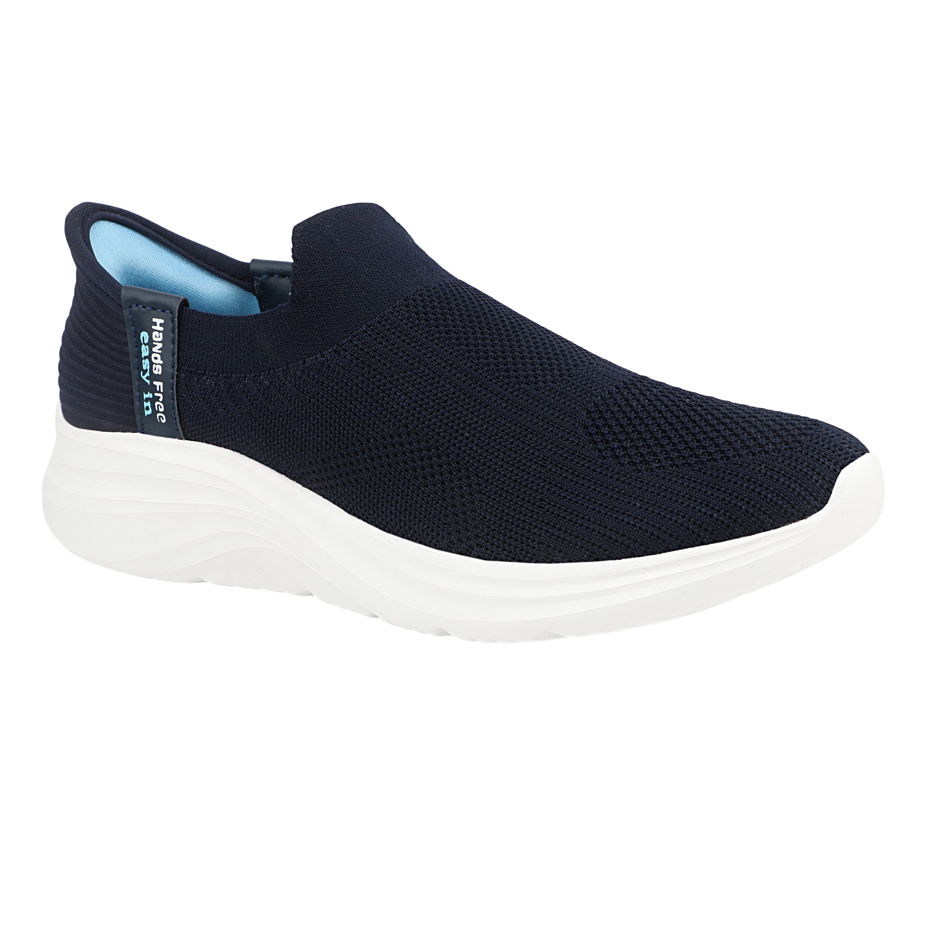 FUEL Gloria Women's Slip-On Shoes | Lightweight Casual Shoes | Soft Knitted Fabric Upper | Easy Slip-On Design | EVA Sole | Cushioned Footbed | Comfortable Everyday Footwear (Navy)