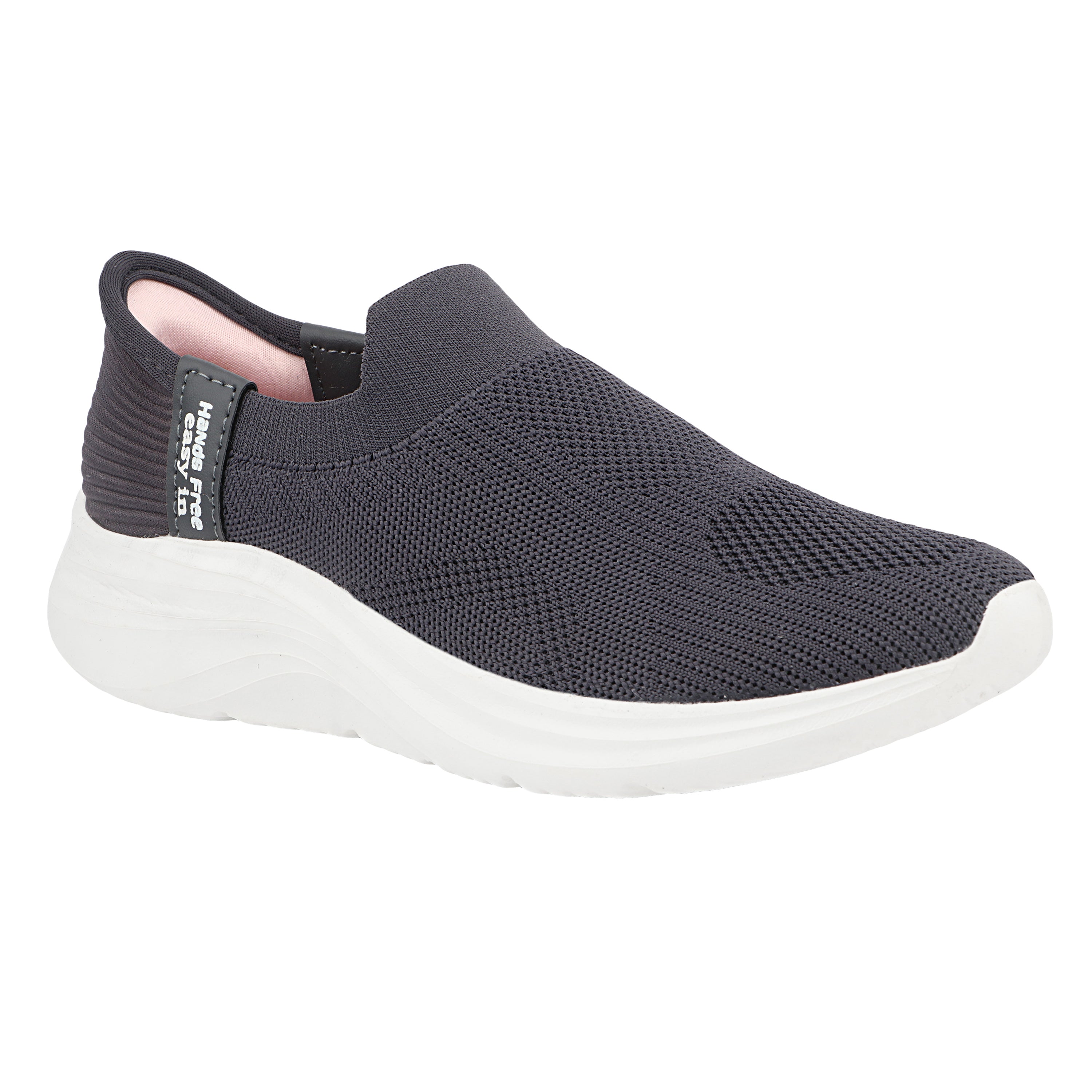FUEL Gloria Women's Slip-On Shoes | Lightweight Casual Shoes | Soft Knitted Fabric Upper | Easy Slip-On Design | EVA Sole | Cushioned Footbed | Comfortable Everyday Footwear (Grey)
