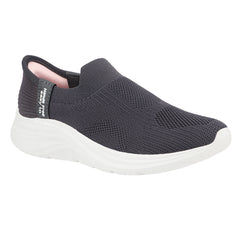 FUEL Gloria Women's Slip-On Shoes | Lightweight Casual Shoes | Soft Knitted Fabric Upper | Easy Slip-On Design | EVA Sole | Cushioned Footbed | Comfortable Everyday Footwear (Grey)