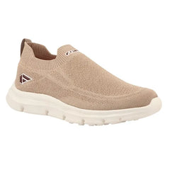 FUEL Flash-03 Men’s Casual Shoes, Beige Textured Slip-On Footwear with Chunky White Sole for Everyday Wear, (Beige)