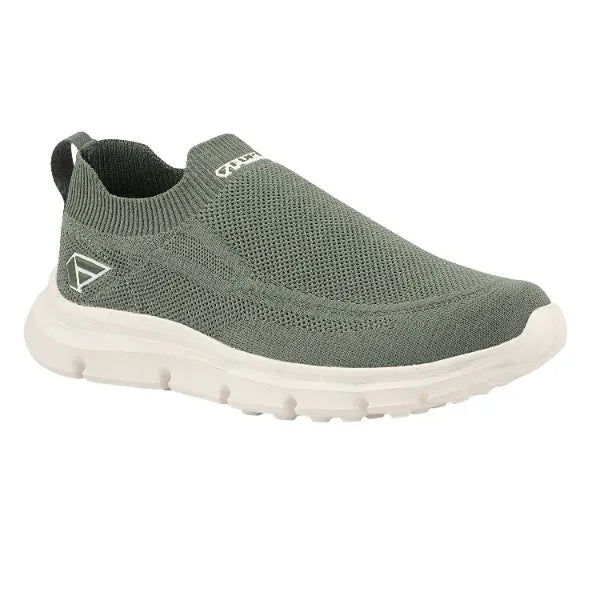 FUEL Flash-03 Men’s Casual Shoes, Green Textured Slip-On Footwear with Chunky White Sole for Everyday Wear, (Green)