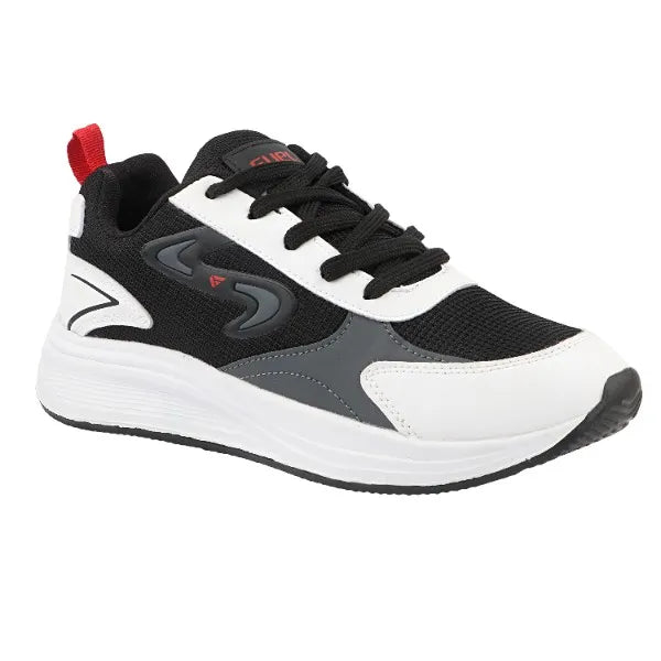 FUEL XO-Blaze Shoes for Men – Stylish & Lightweight Lycra Upper Shoes with Comfortable EVA Insole and Durable Sole for Everyday Casual Wear, (Black, White)