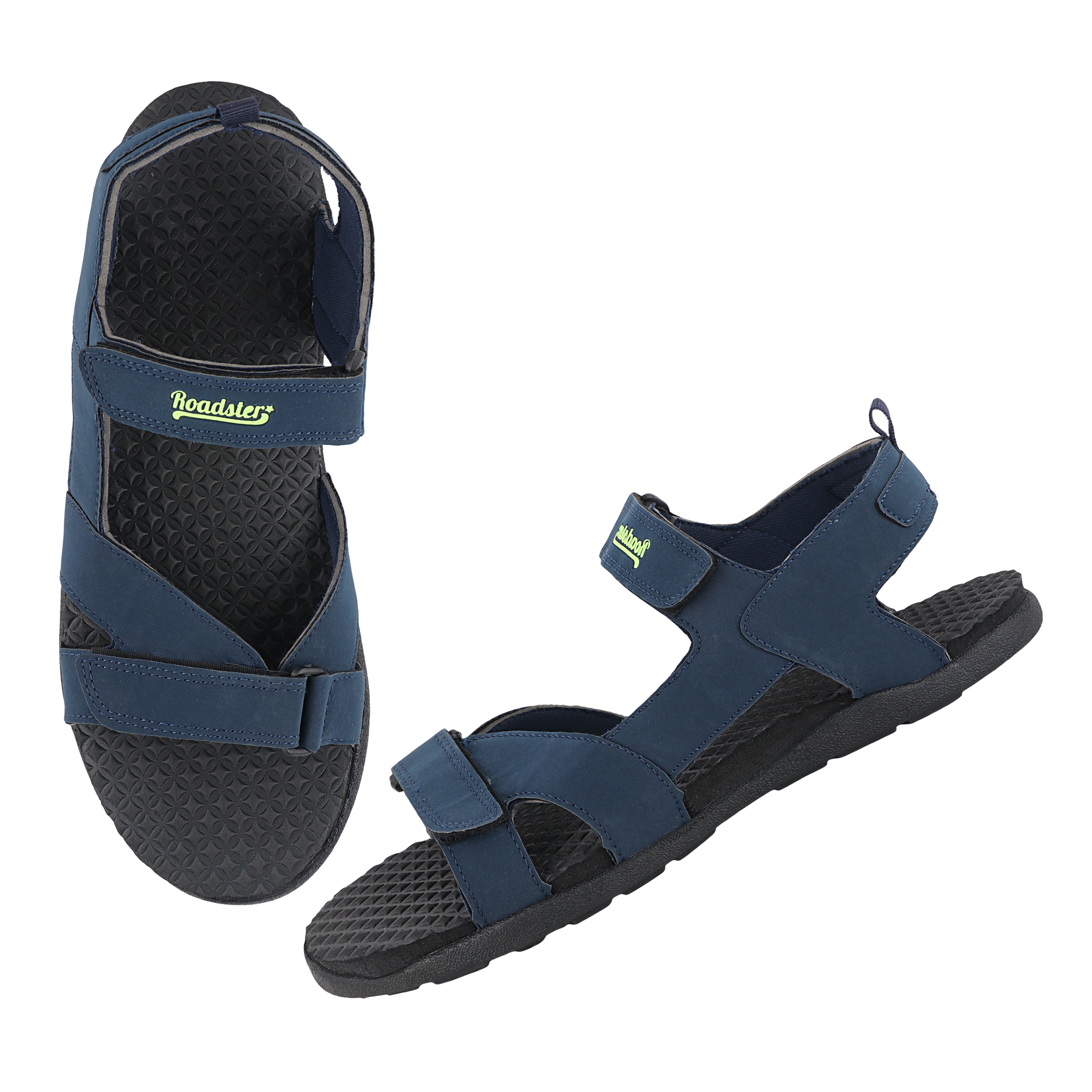 Fuel Roadster-02 Sandals For Men (Navy-Yellow)