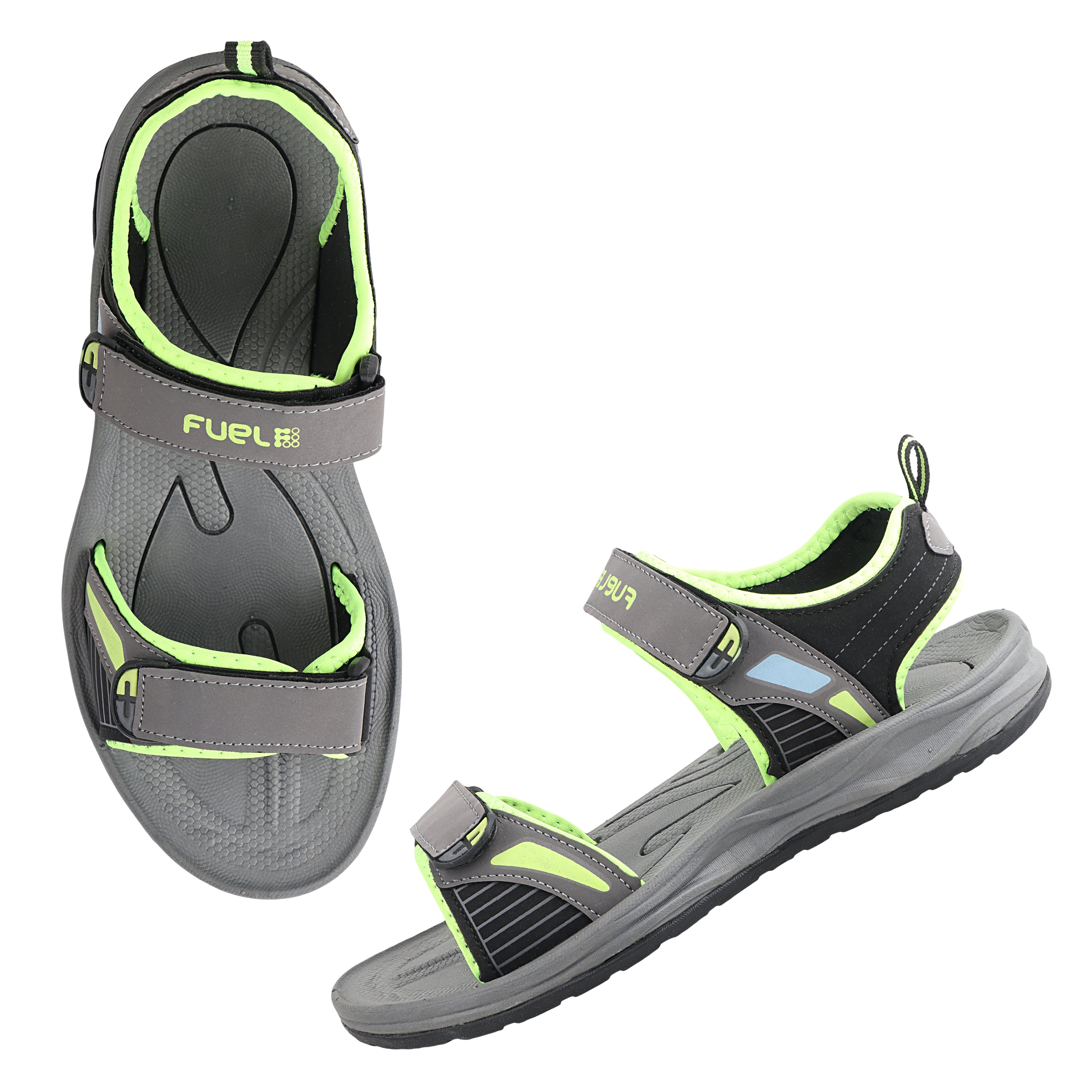 Fuel LEO Sandal For Men (Grey & P. Green)