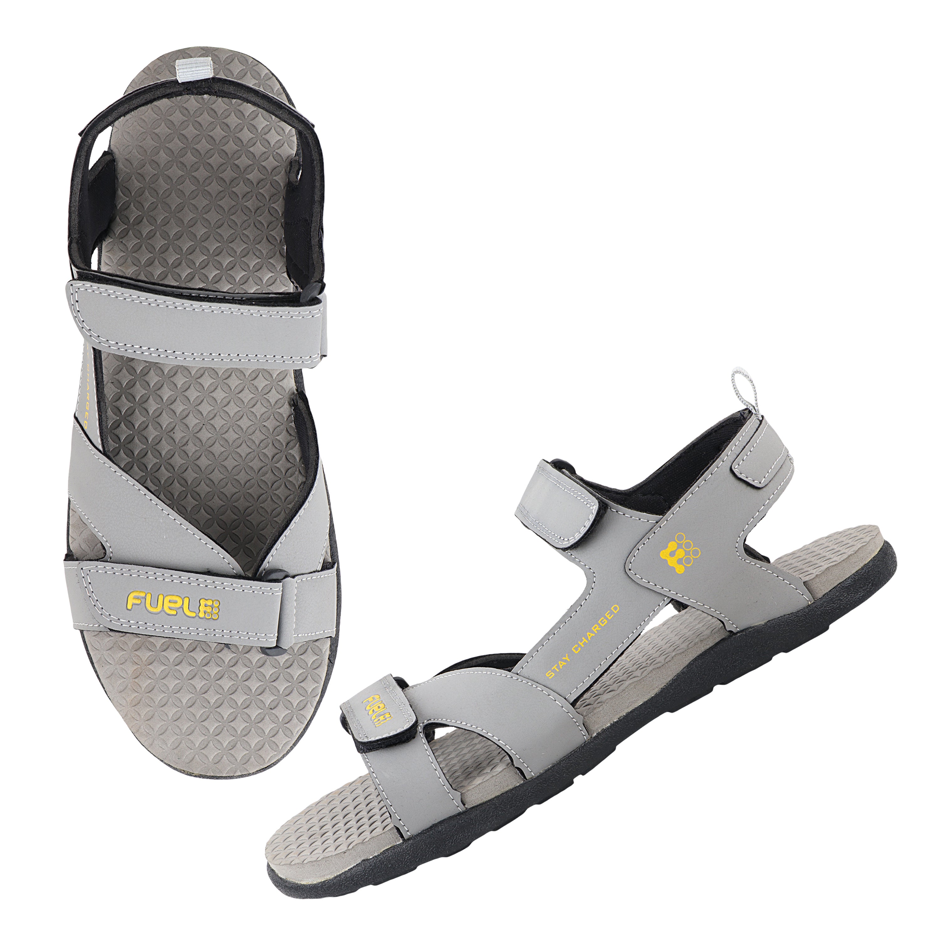 Fuel Roadster-02 Sandals For Men (Navy-Yellow)