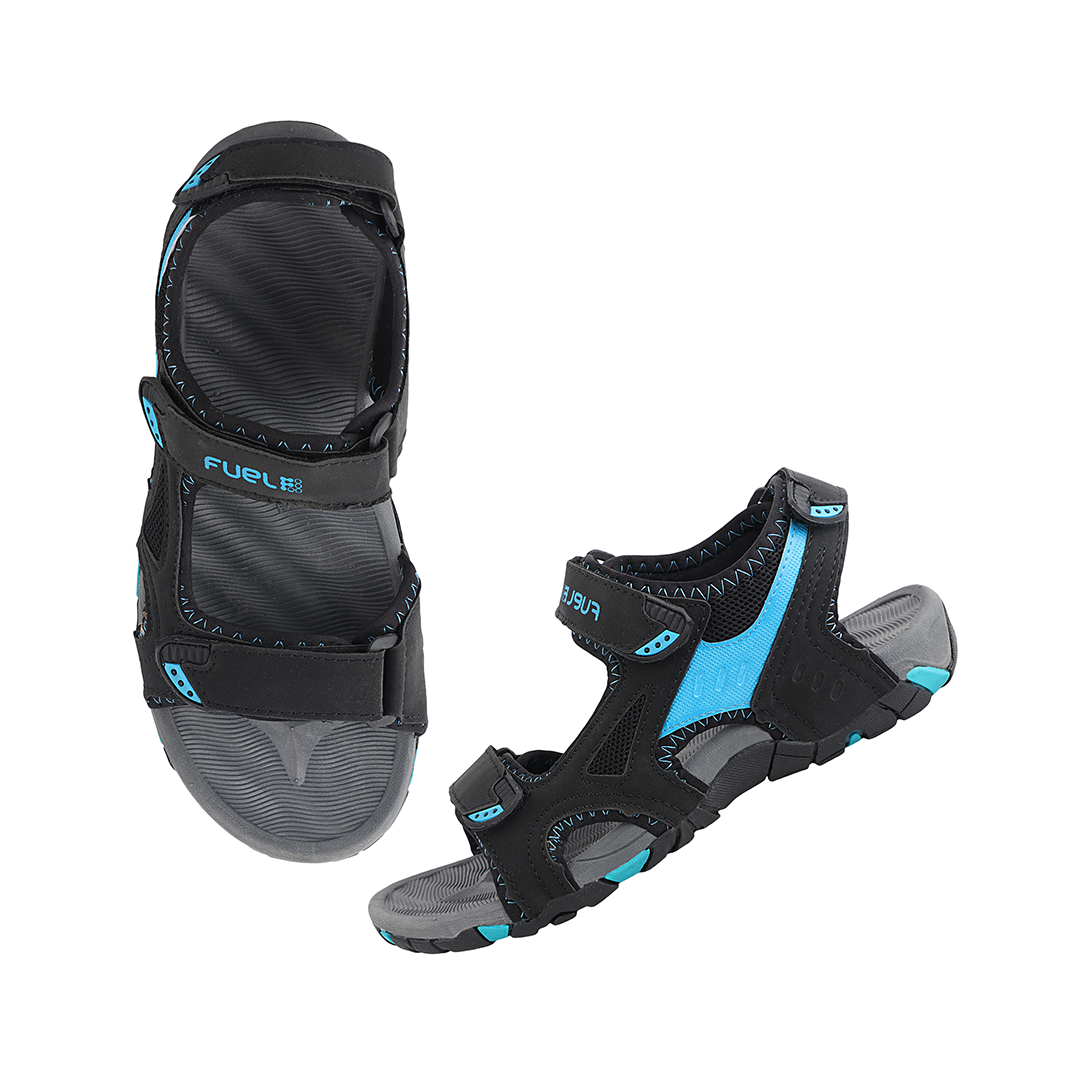 FUEL WINGER SANDALS FOR MEN'S (BLACK-AQUA)