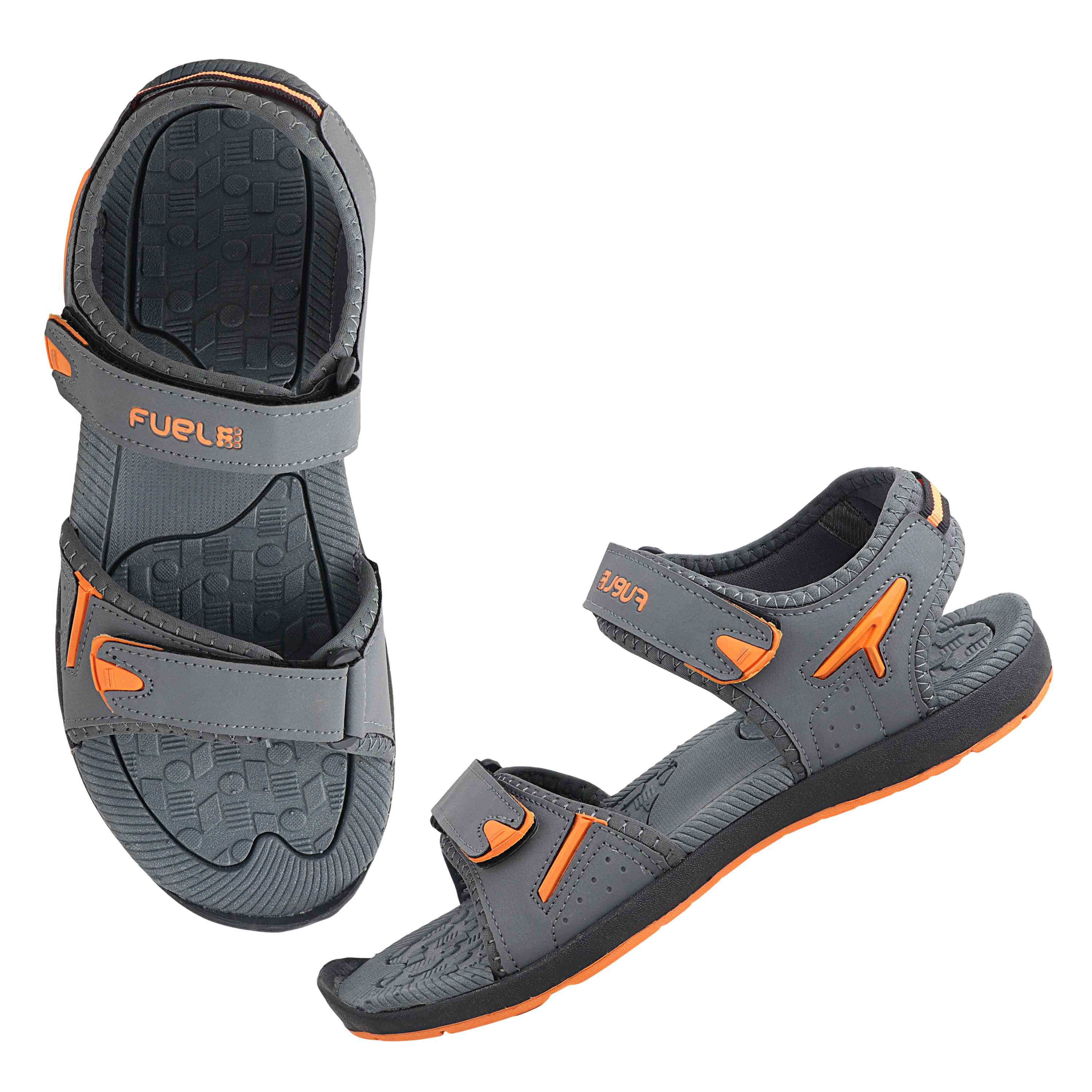 Fuel Mark Sandals For Men's (Grey-Orange)