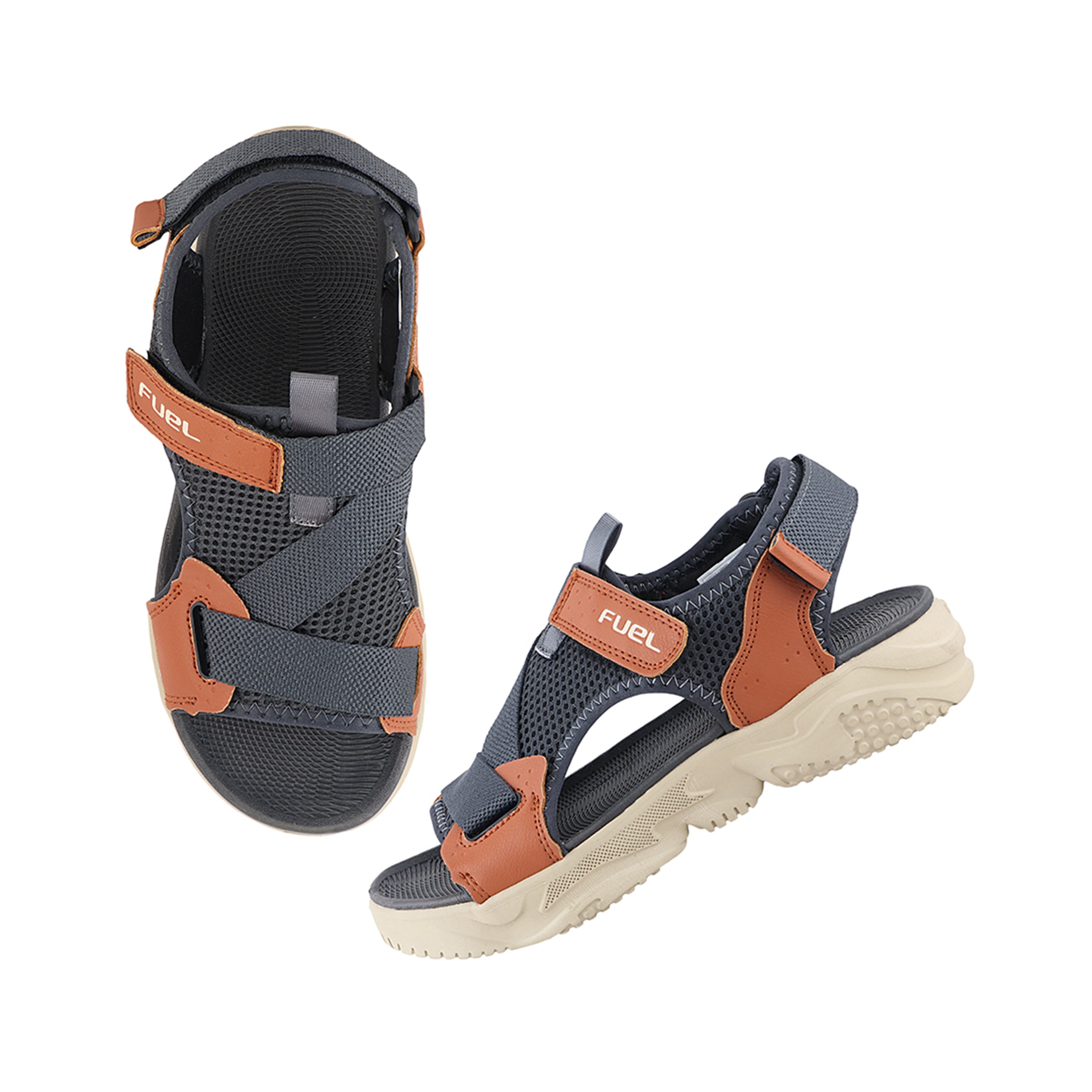 FUEL GABBRO SANDALS FOR MEN'S (GREY-TAN)