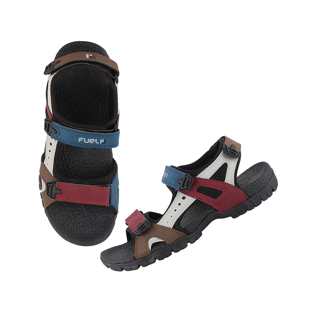 FUEL Rambo-01 Sandals For Men's (BLACK-MAROON)