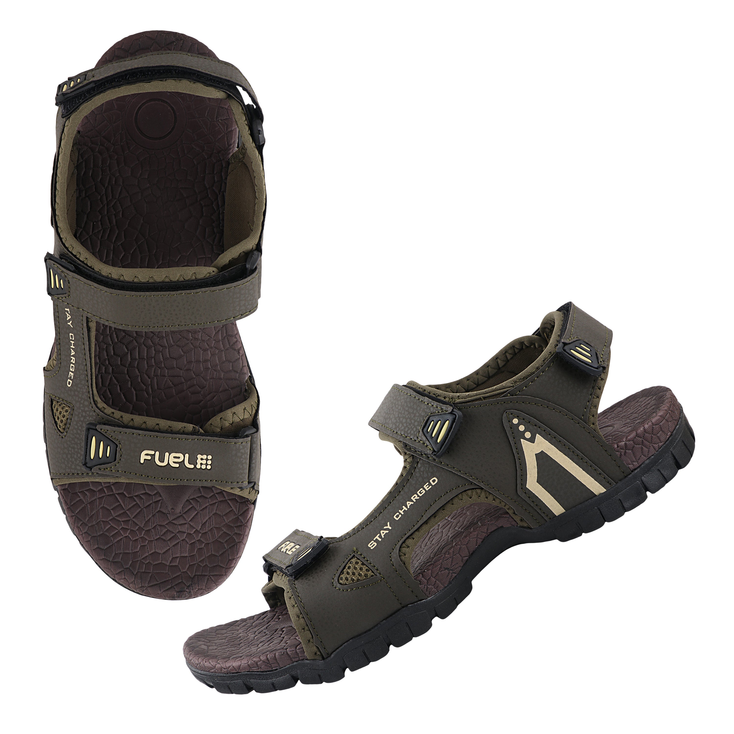 Fuel Rambo-04 sandal for Men  (OLIVE & BEIGE )