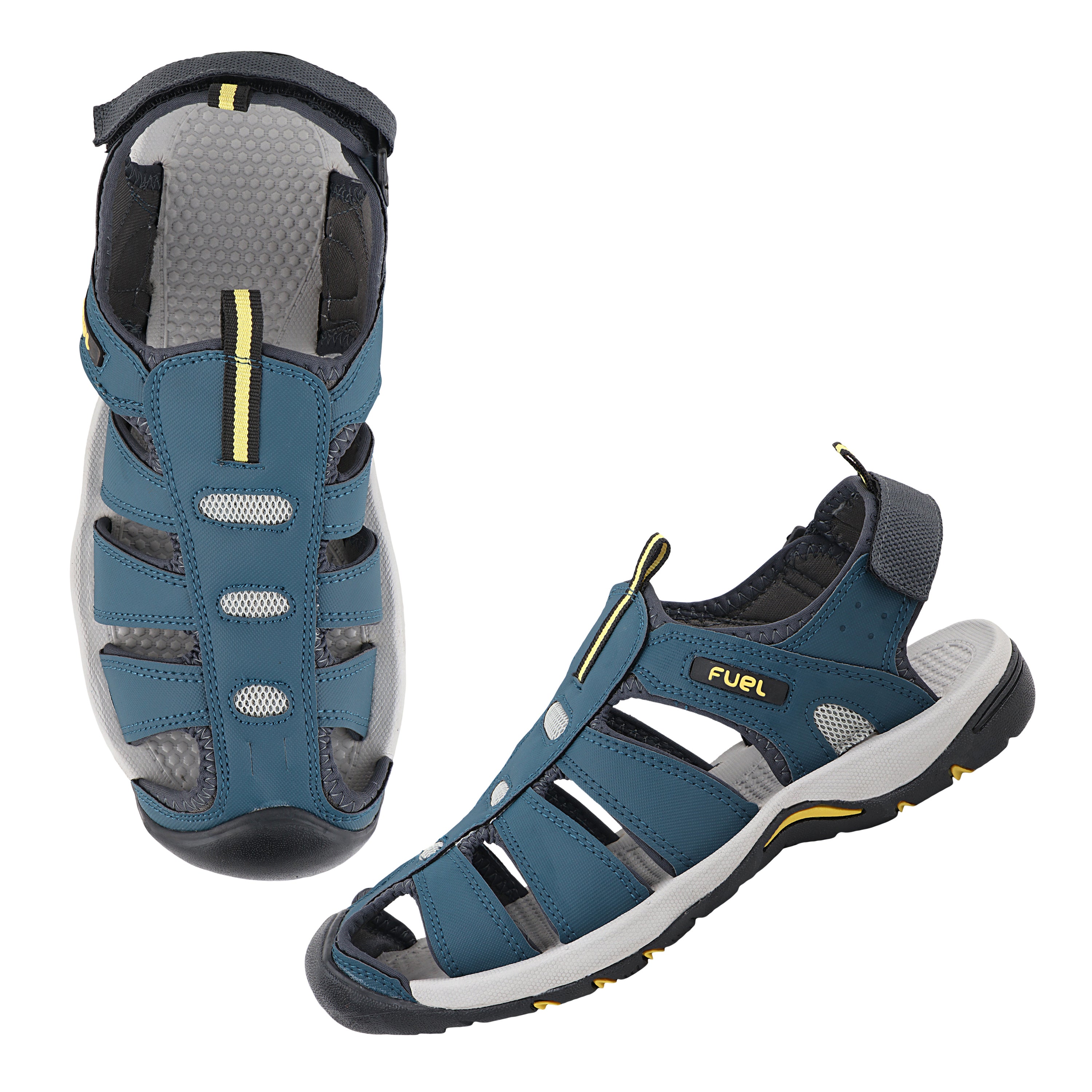 Fuel Soldier-11 Sandal For Men's (Navy/Yellow)