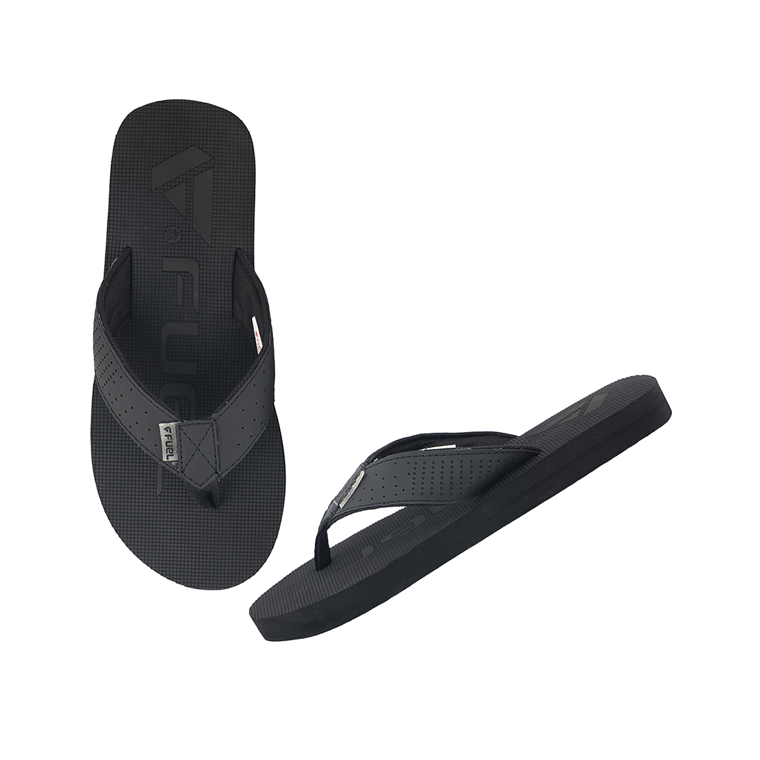 FUEL Men's Slippers, Flip Flops For Men (FMS-02) BLACK