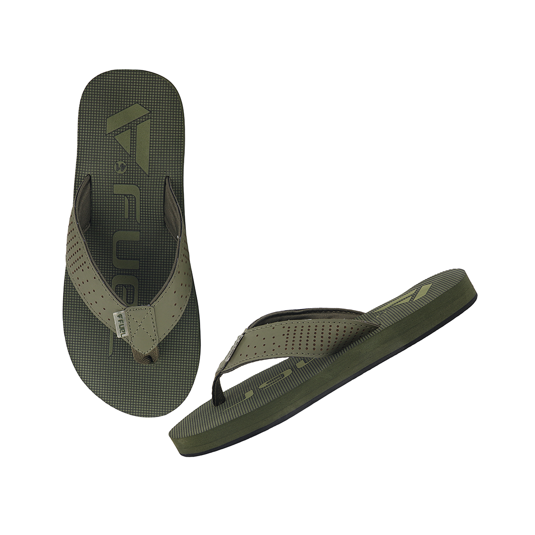FUEL FMS-02 Comfortable & Light weight Men's Slippers (Olive)