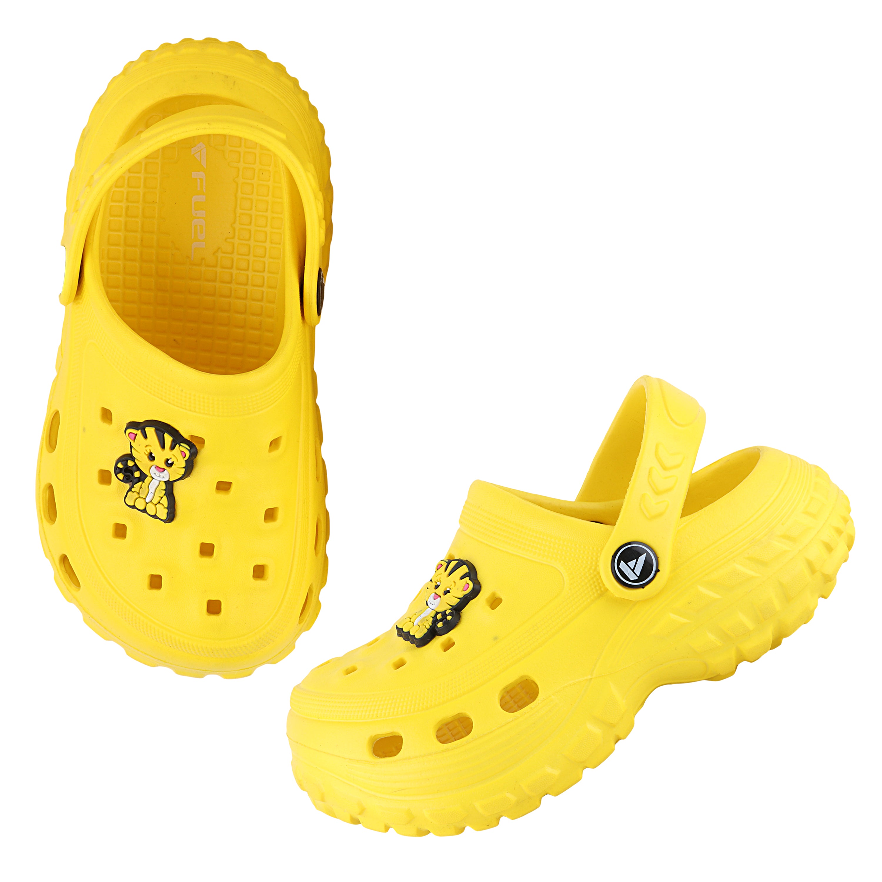 FUEL Clogs Slipper For 4-10 Years Boys/Girls/Toddler (Poddle-Yellow)