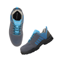 FUEL Aqua Knitted Upper in  PU Sole with 200J Composite Toe Lightweight Industrial Work Safety Shoes for Men (Blue)