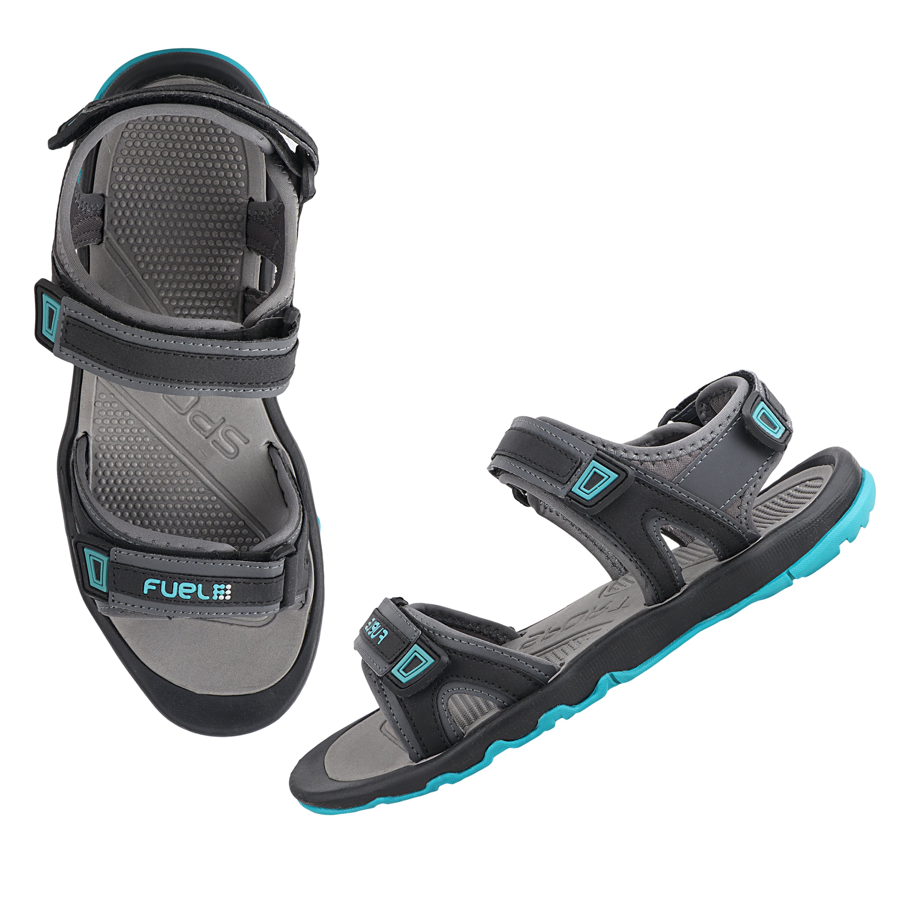 Fuel Captain Sandal For Men's (GREY/AQUA)