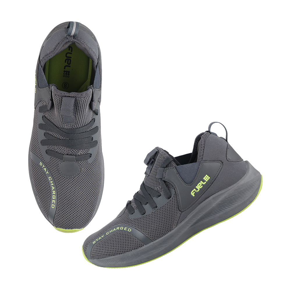 Fuel Wine Sports Shoes For Men (D-Grey-P-Green)