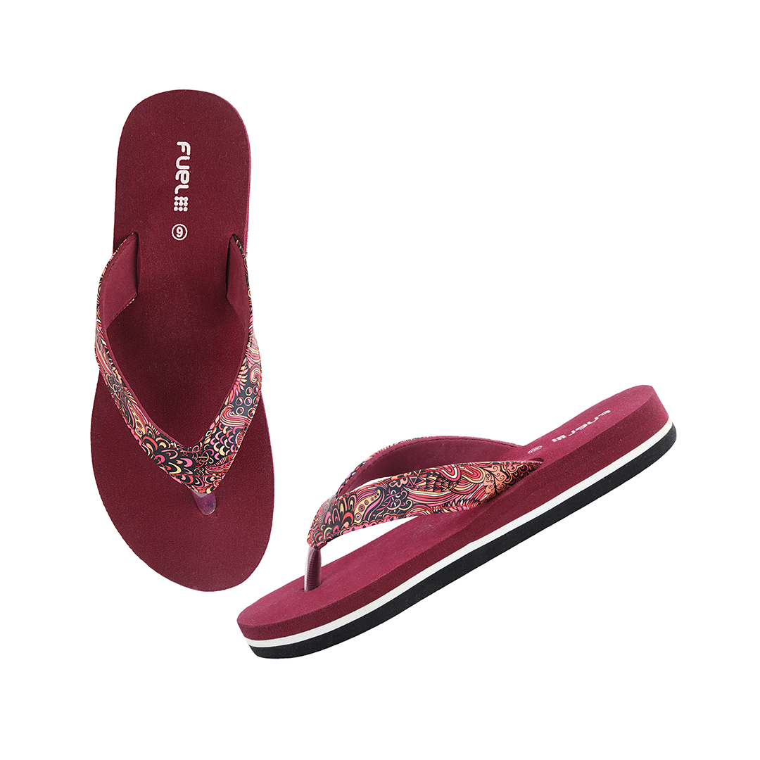 Fuel Comfortable Bela Slippers for Women's (MAROON)