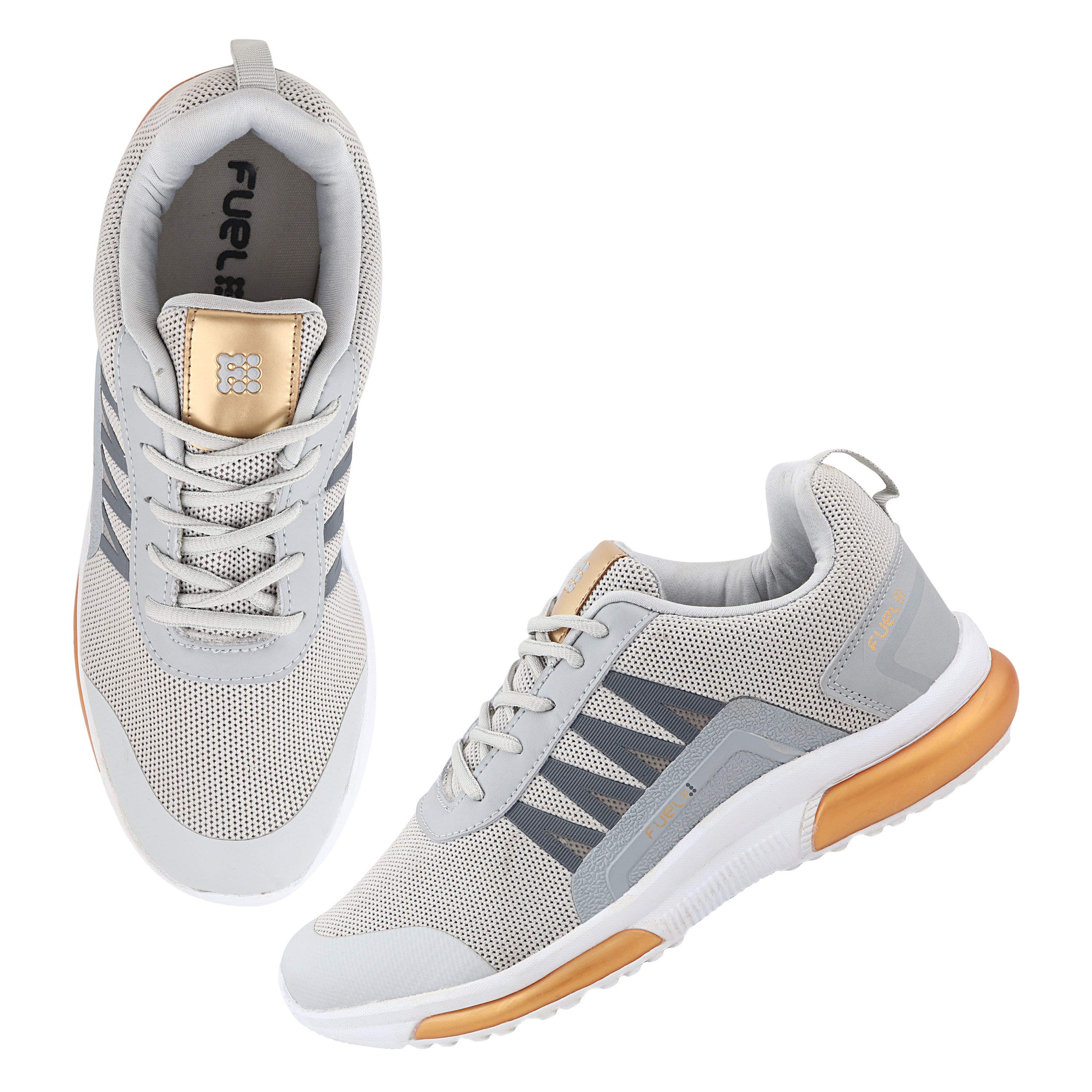 FUEL Polo Sport Shoe For Men's (Grey & Gold)