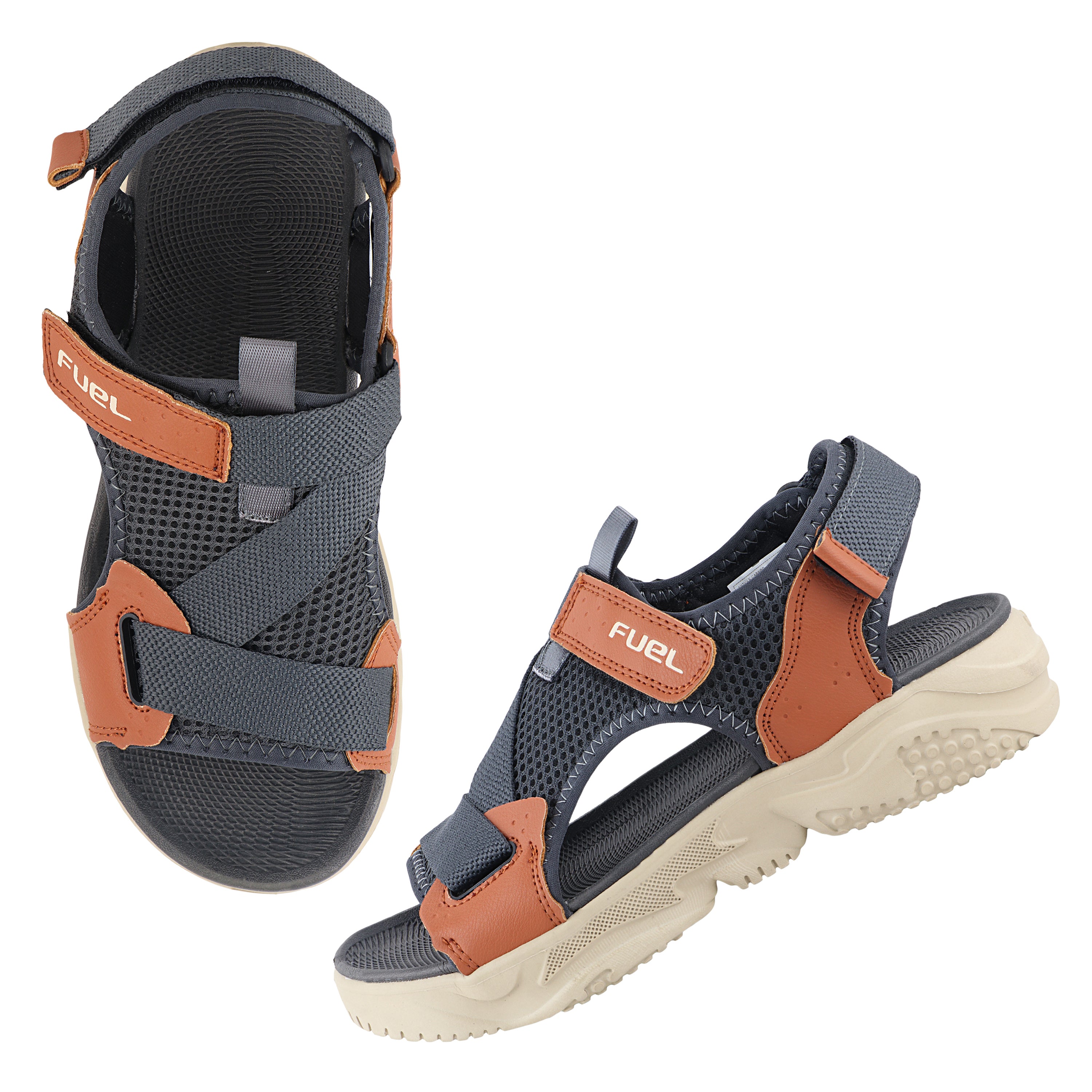 FUEL GABBRO SANDALS FOR MEN'S (GREY-TAN)