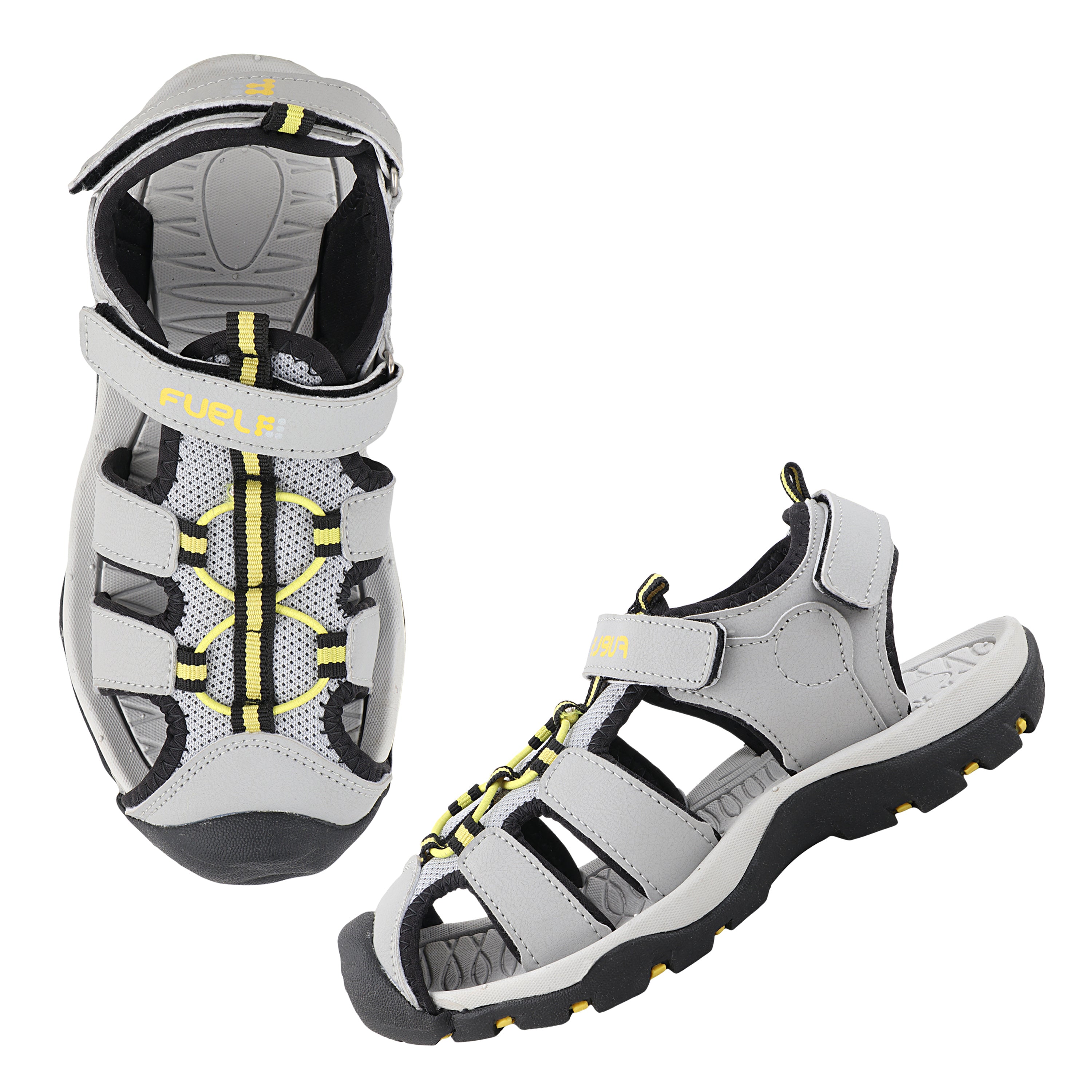 Fuel Luke Sandal For Boy's (Grey/Yellow)