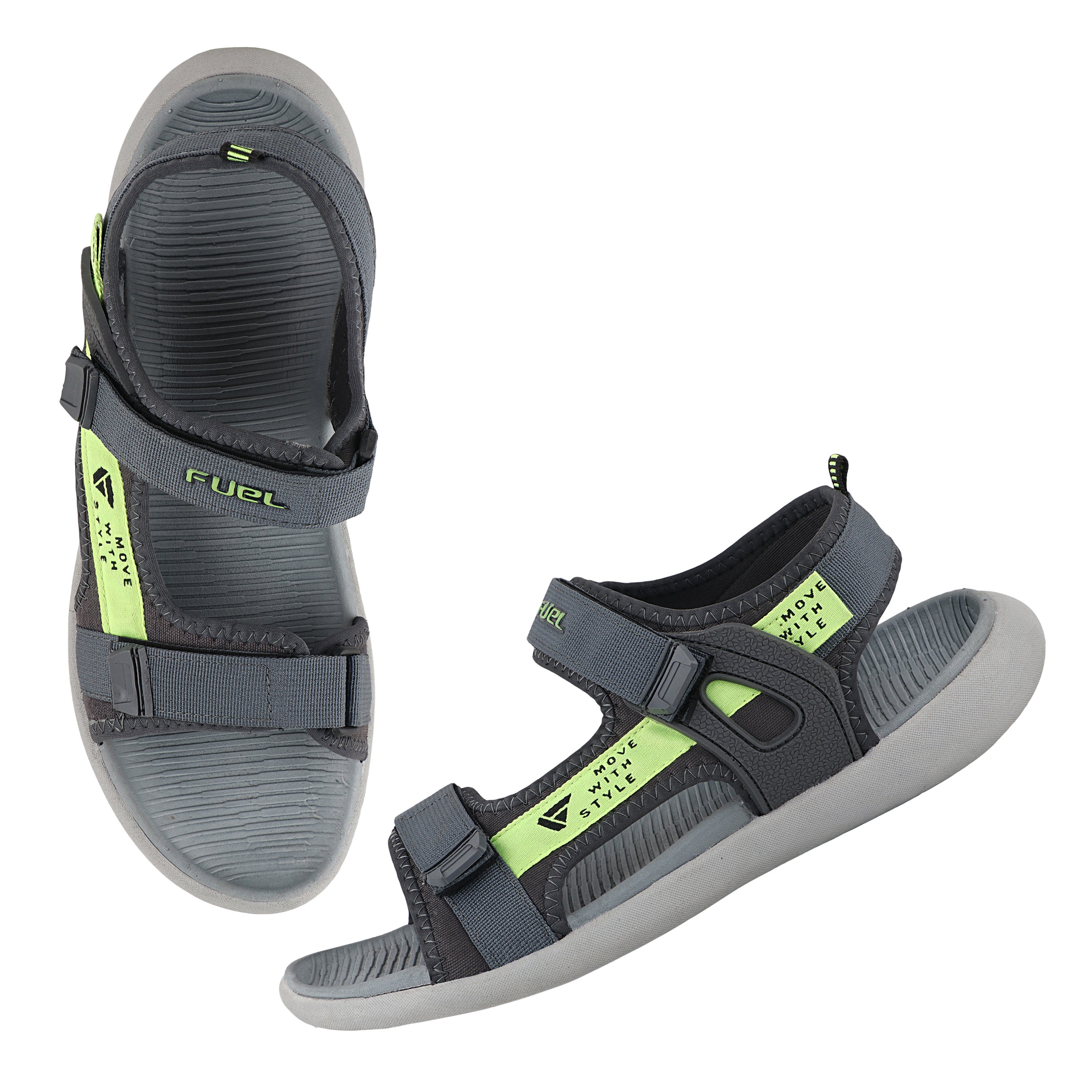 Fuel Power-02 Sandal for Men  (Grey & Green)