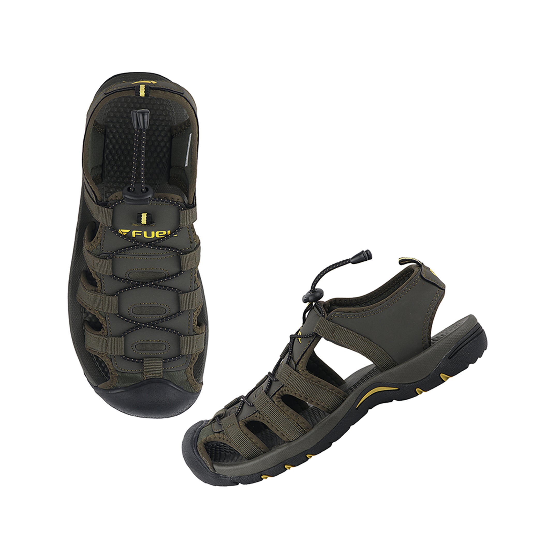 Fuel Soldier-06 Fisherman Sandals for Men (Olive-Yellow)