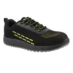 FUEL Armour 1 DD ISI Marked Strong Knitting Upper Breathable Safety Shoes for Men's Steel Toe Cap With Double Density Rubberized PVC Sole (Black)