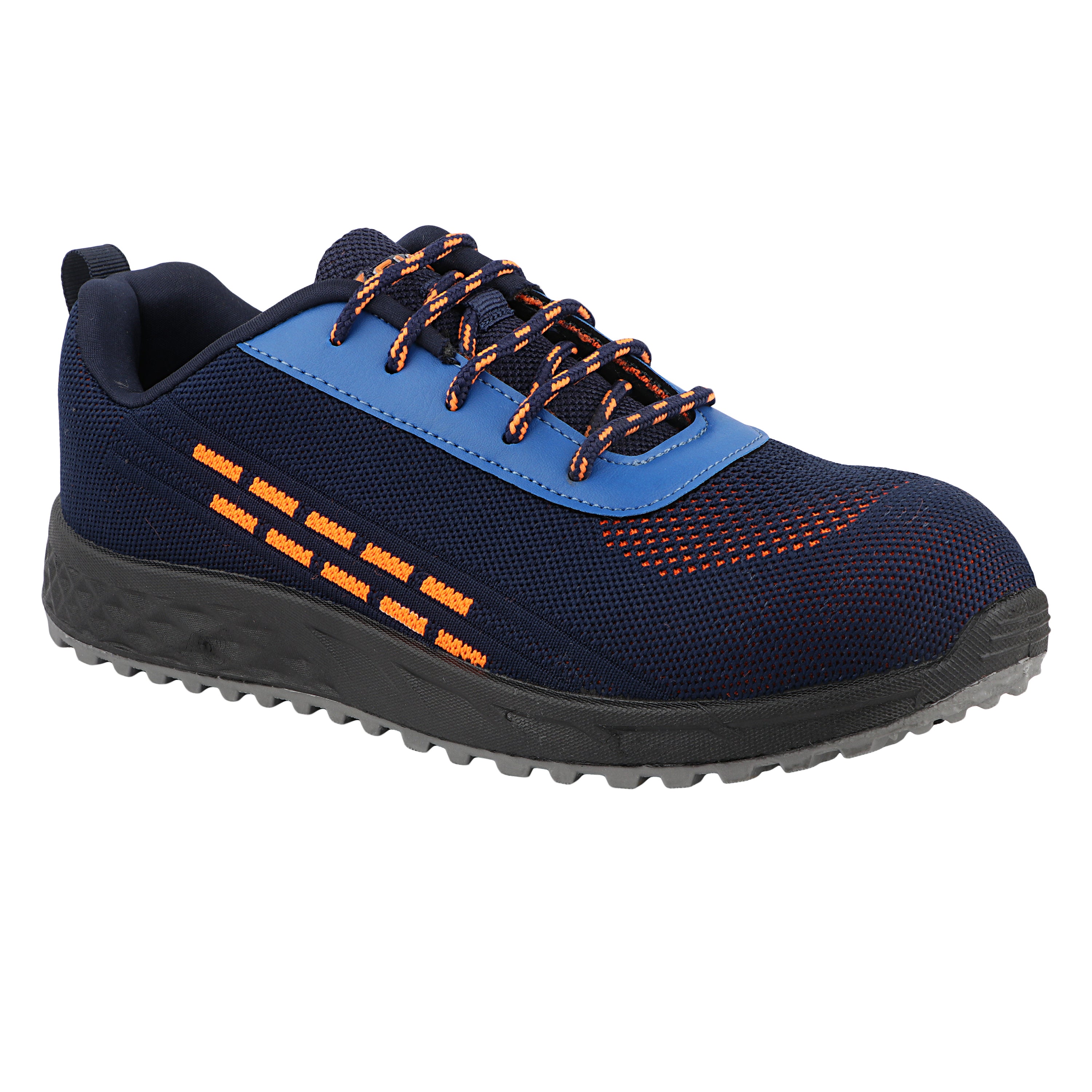 FUEL Armour 1 DD ISI Marked Strong Knitting Upper Breathable Safety Shoes for Men's Steel Toe Cap With Double Density Rubberized PVC Sole (Navy)