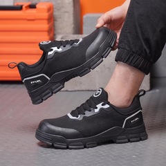 FUEL Reevon-01 Fabric Upper with Nitrile Rubber Sole Safety Shoes in 200J Composit Toe Cap (Black)
