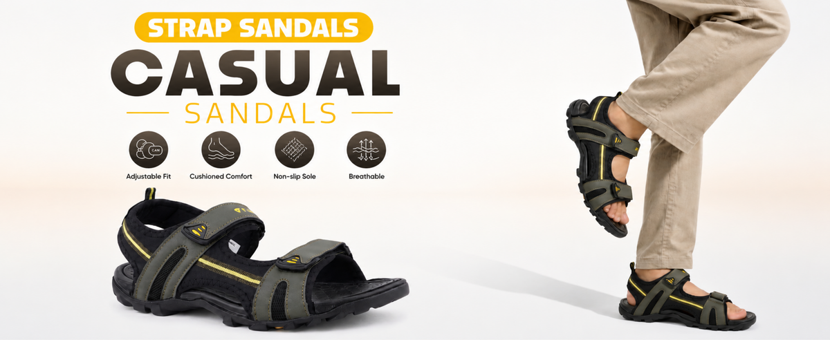 FUEL Punch-01 Trendy & Comfortable Sports Sandals for Men (Grey)