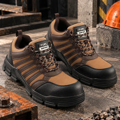 FUEL Reevon-03 Safety Shoes for Men | 200J Non-Metallic Toe Cap | Kevlar Insole | Nitrile Rubber Sole | Micro Fibre Upper | Air Mesh Lining | Industrial & Work Shoes