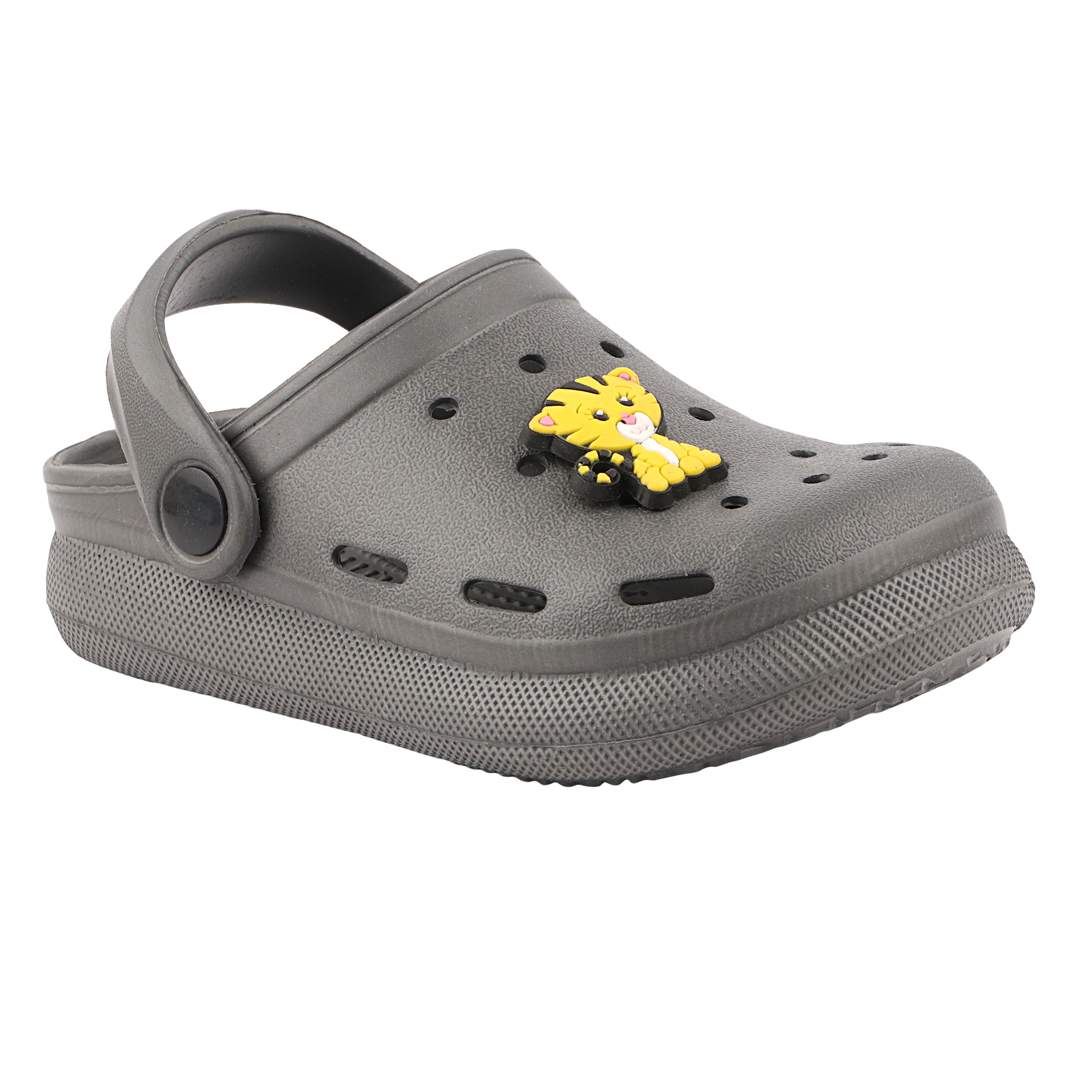 FUEL Hooper Lightweight & Comfortable Pull-On Casual Clogs with Cushioned Footbed for Kids (D.Grey)