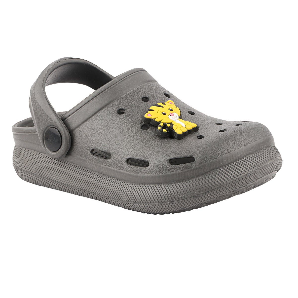 FUEL Hooper Lightweight & Comfortable Pull-On Casual Clogs with Cushioned Footbed for Kids (D.Grey)