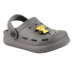 FUEL Hooper Lightweight & Comfortable Pull-On Casual Clogs with Cushioned Footbed for Kids (D.Grey)
