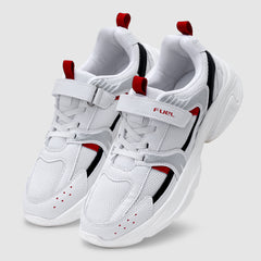 FUEL Charlie Kids Shoes for Boys and Girls, Sports Shoes with EVA and Rexine Upper, Lightweight EVA Sole, Stylish Casual Footwear, Walking, School, Outdoor Activities and Everyday Use. (White Silver)