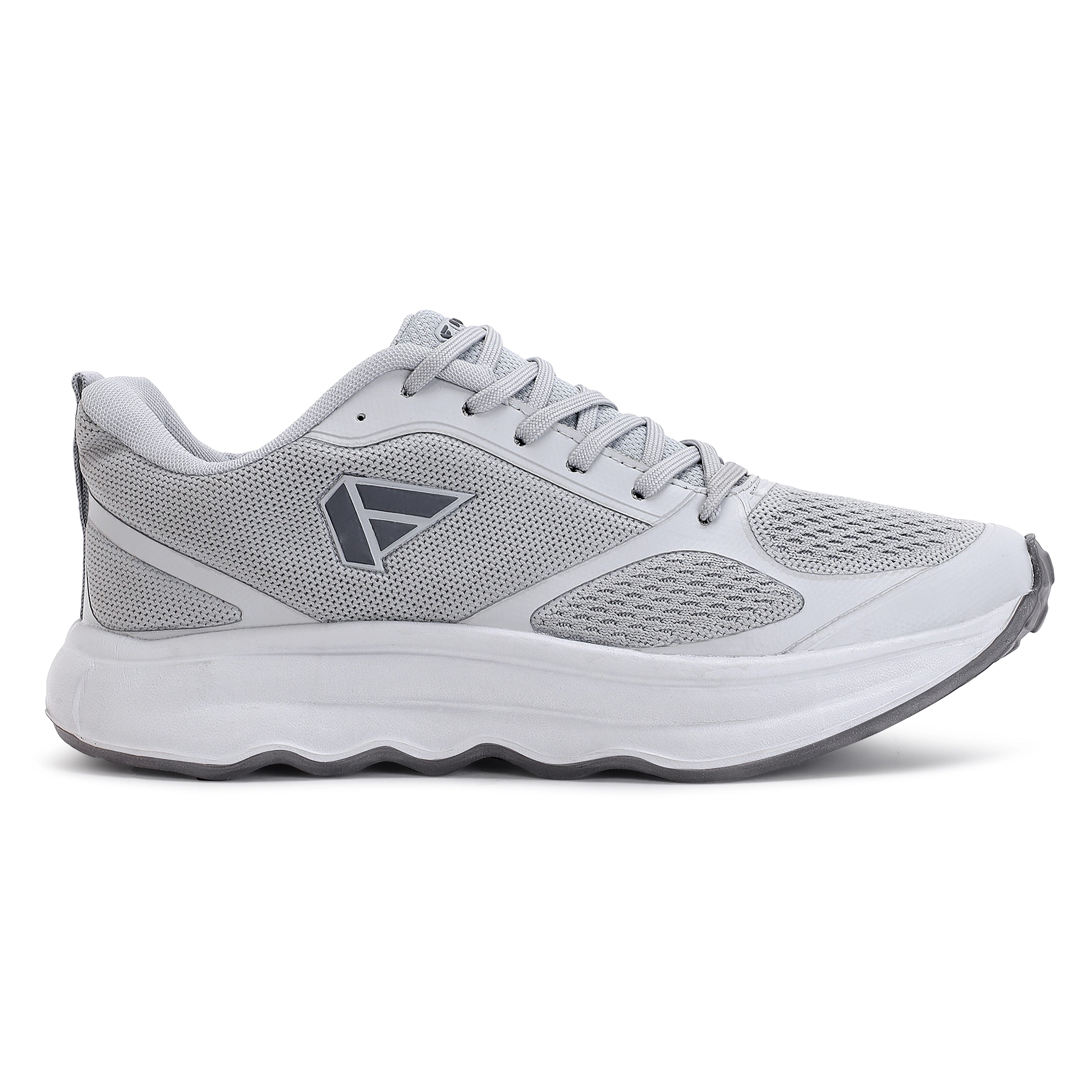 FUEL Vortex Men's Grey Sports Shoes - Breathable Mesh Upper, Lightweight EVA Sole, Comfortable Fit and Stylish Design for Walking, Running, Gym, Casual Wear, Daily Use and Outdoor Activities, (Grey)
