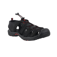 Fuel Soldier-06 Stylish Outdoor Men's Fisherman Sandals with Protective Toe Cap & Durable Grip (Black Red)