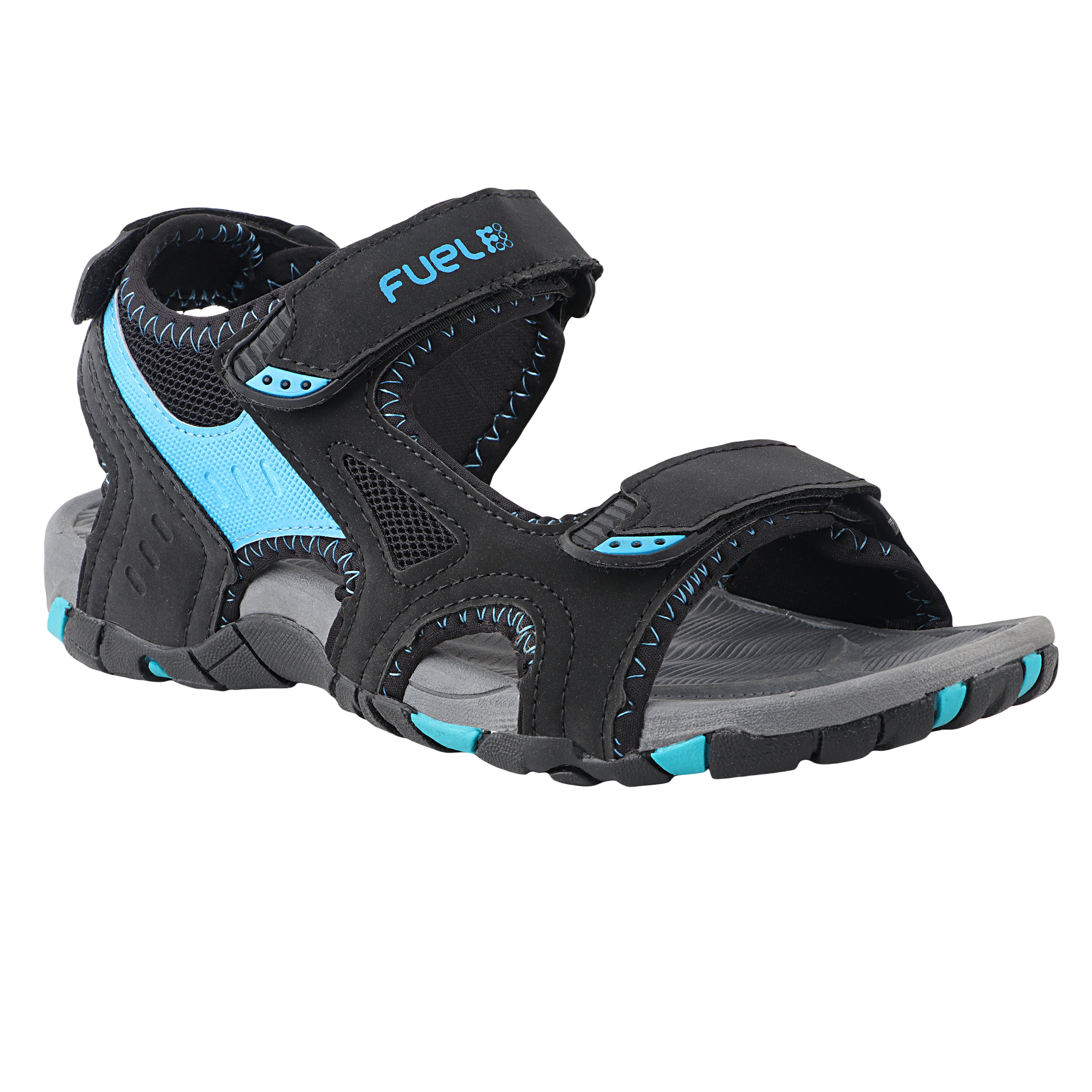 FUEL WINGER SANDALS FOR MEN'S (BLACK-AQUA)