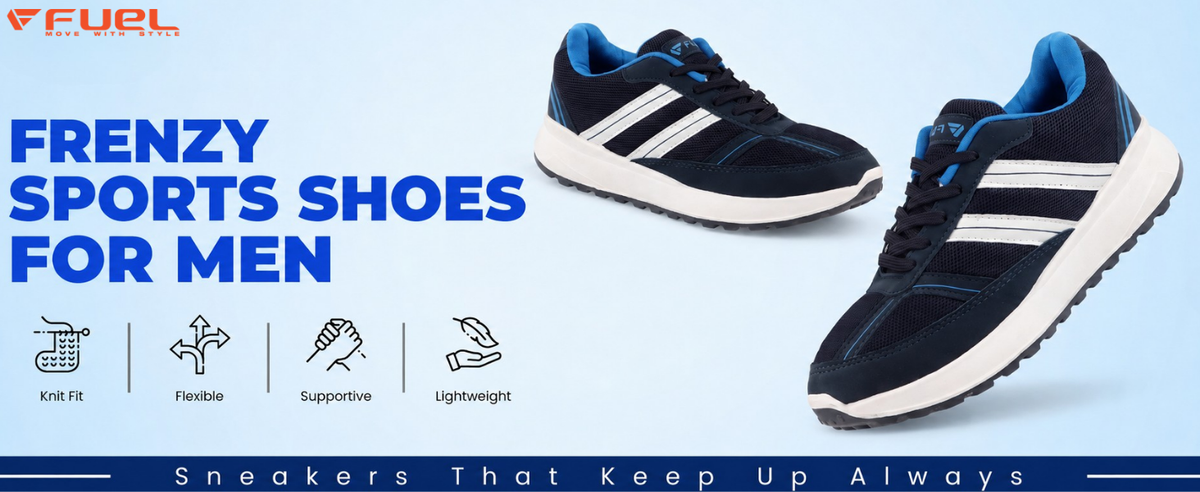 FUEL Frenzy Lightweight & Durable with Stylish Corduroy Cushioned Comfort Durable PVC Sole for Men's (Blue)